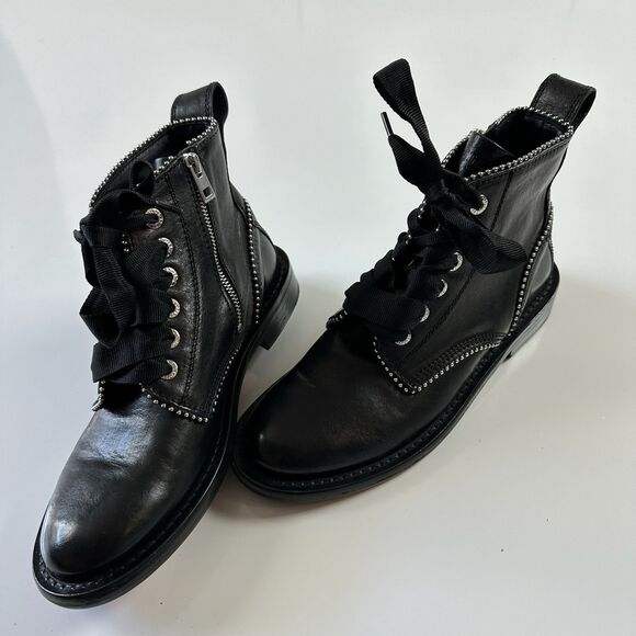 ZADIG & VOLTAIRE Laureen Roma Studs Leather Ankle Women Boot $448 New Sz 40 - Picture 2 of 9